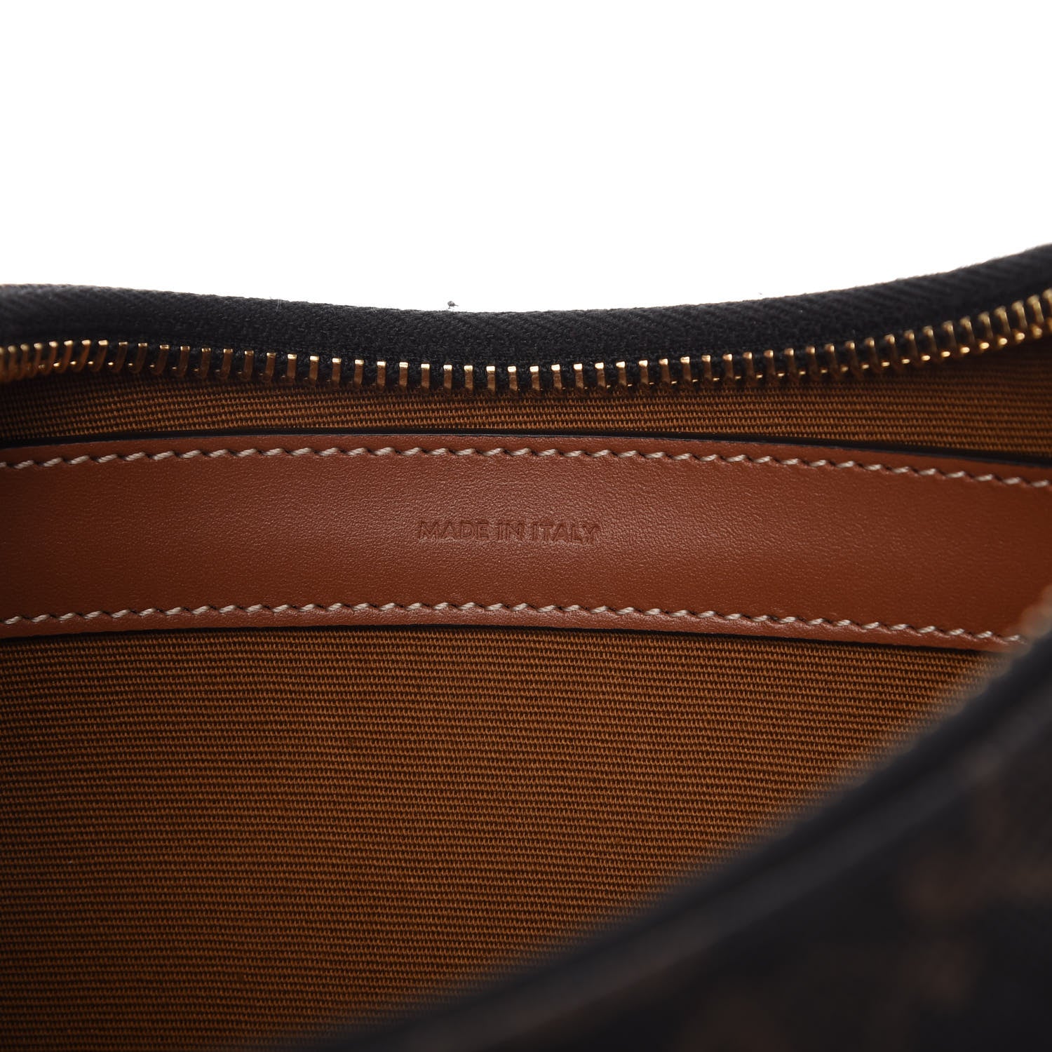 Celine Triomphe Canvas Calfskin Ava Shoulder Bag Tan 9 of 10
