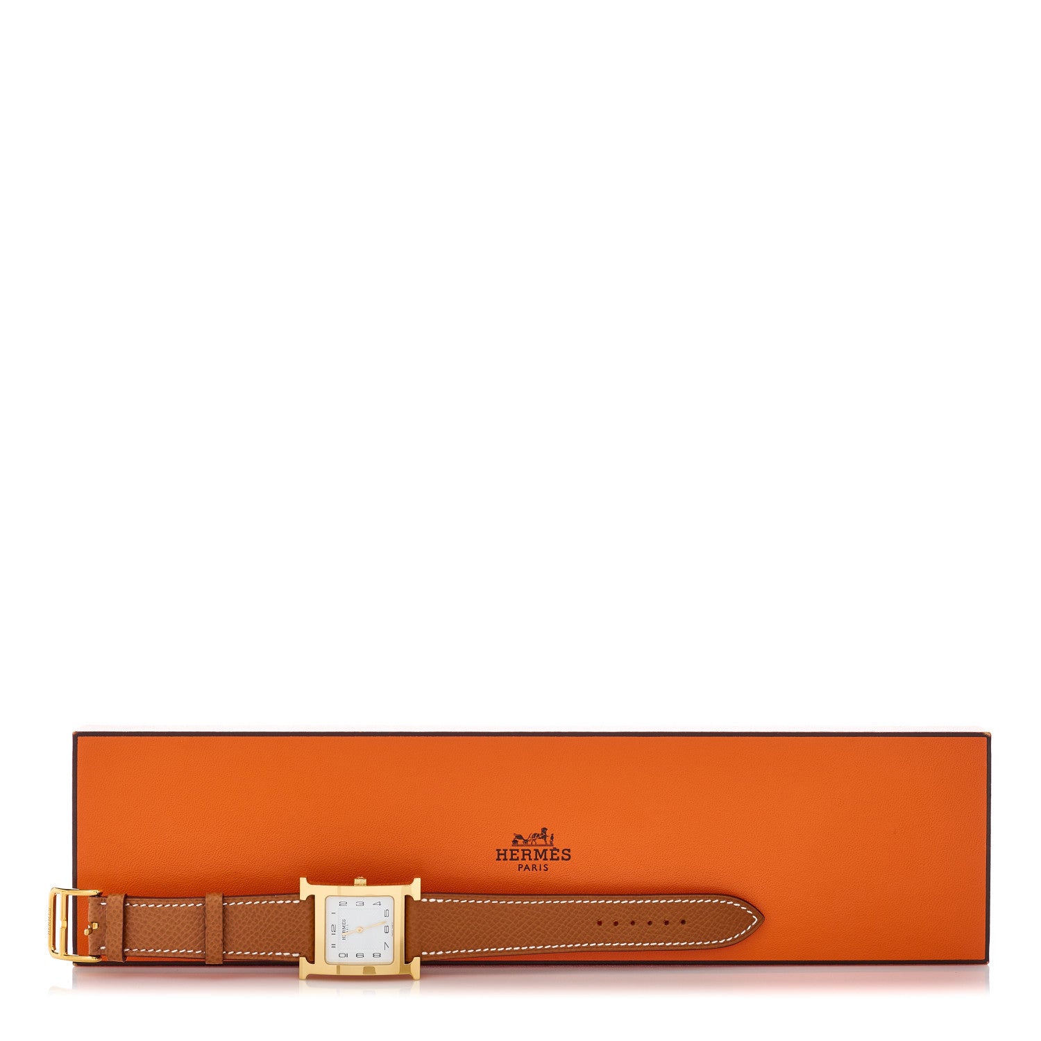 Hermes Stainless Steel Epsom 26mm Heure H Hour Quartz Watch Gold 5 of 5