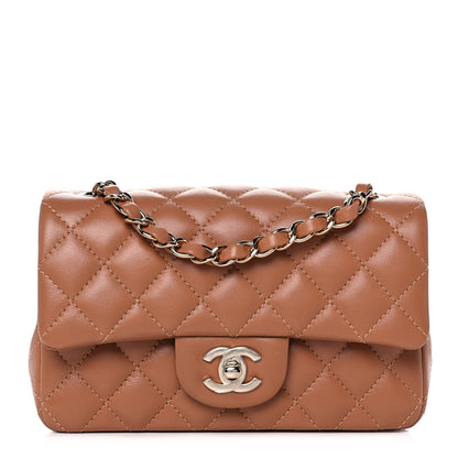Chanel Lambskin Quilted Mini Rectangular Flap Brown 1 of 11