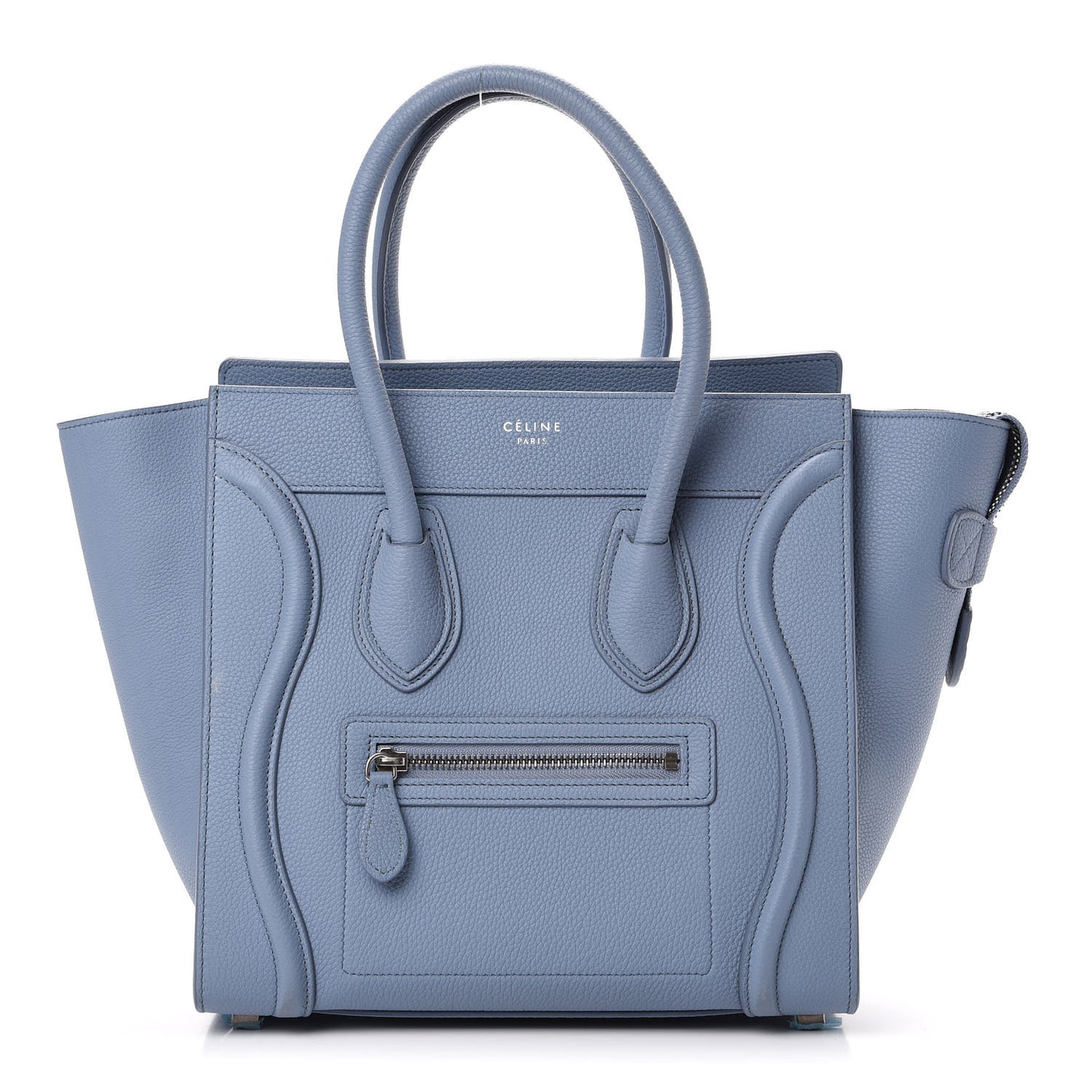 Drummed Calfskin Micro Luggage Slate
