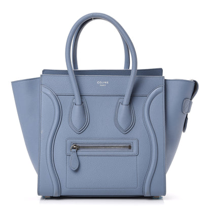 Celine Drummed Calfskin Micro Luggage Slate 1 of 11