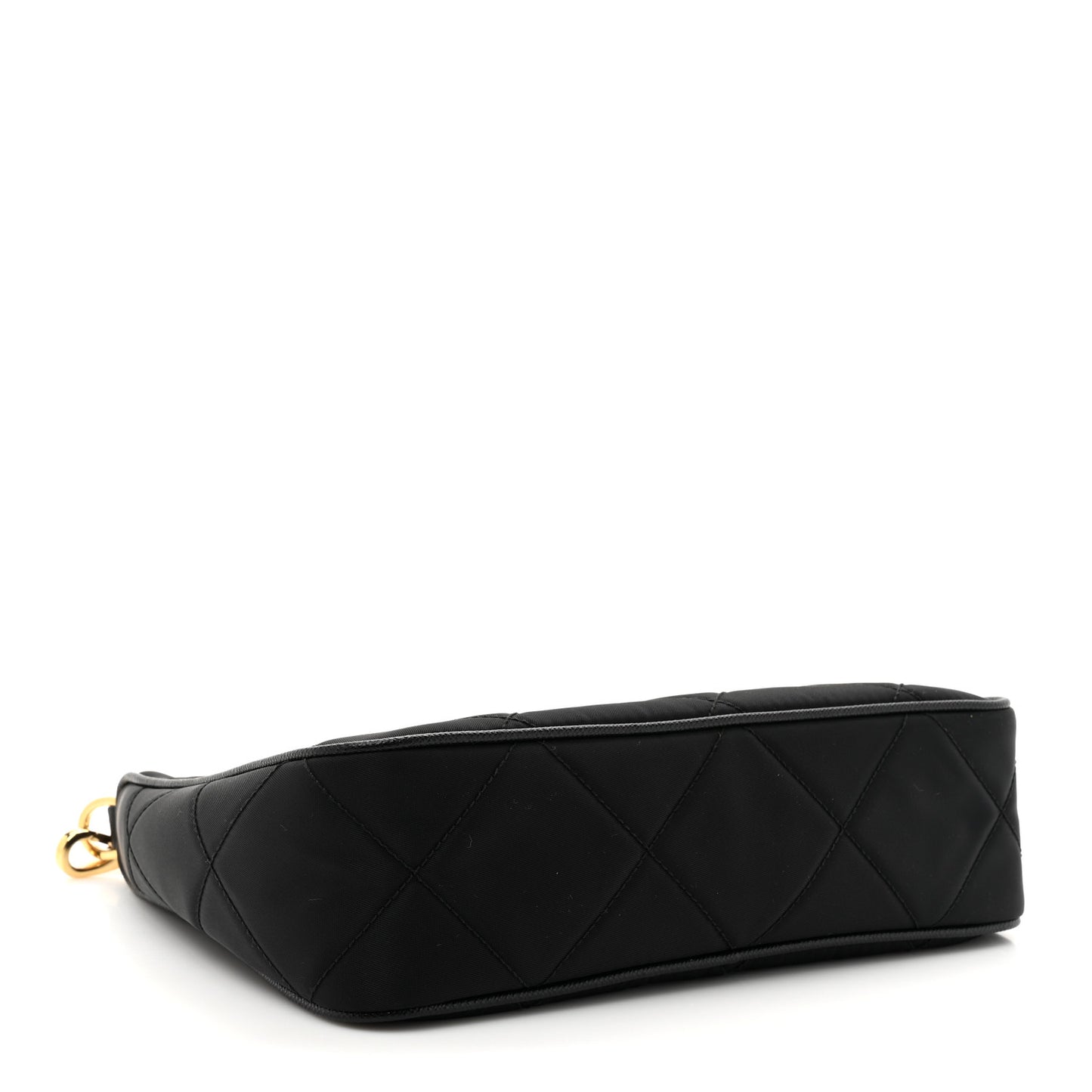 Re-Nylon Saffiano Quilted Mini Re-Edition 1995 Chaine Shoulder Bag Black