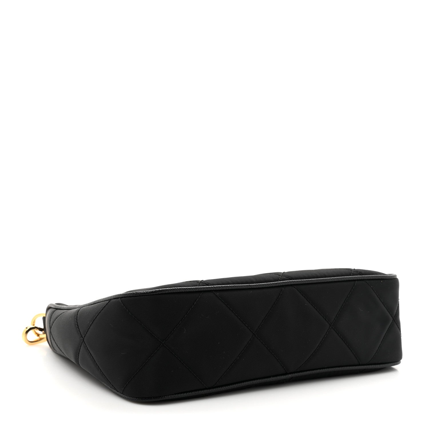 Prada Re-Nylon Saffiano Quilted Mini Re-Edition 1995 Chaine Shoulder Bag Black 4 of 9
