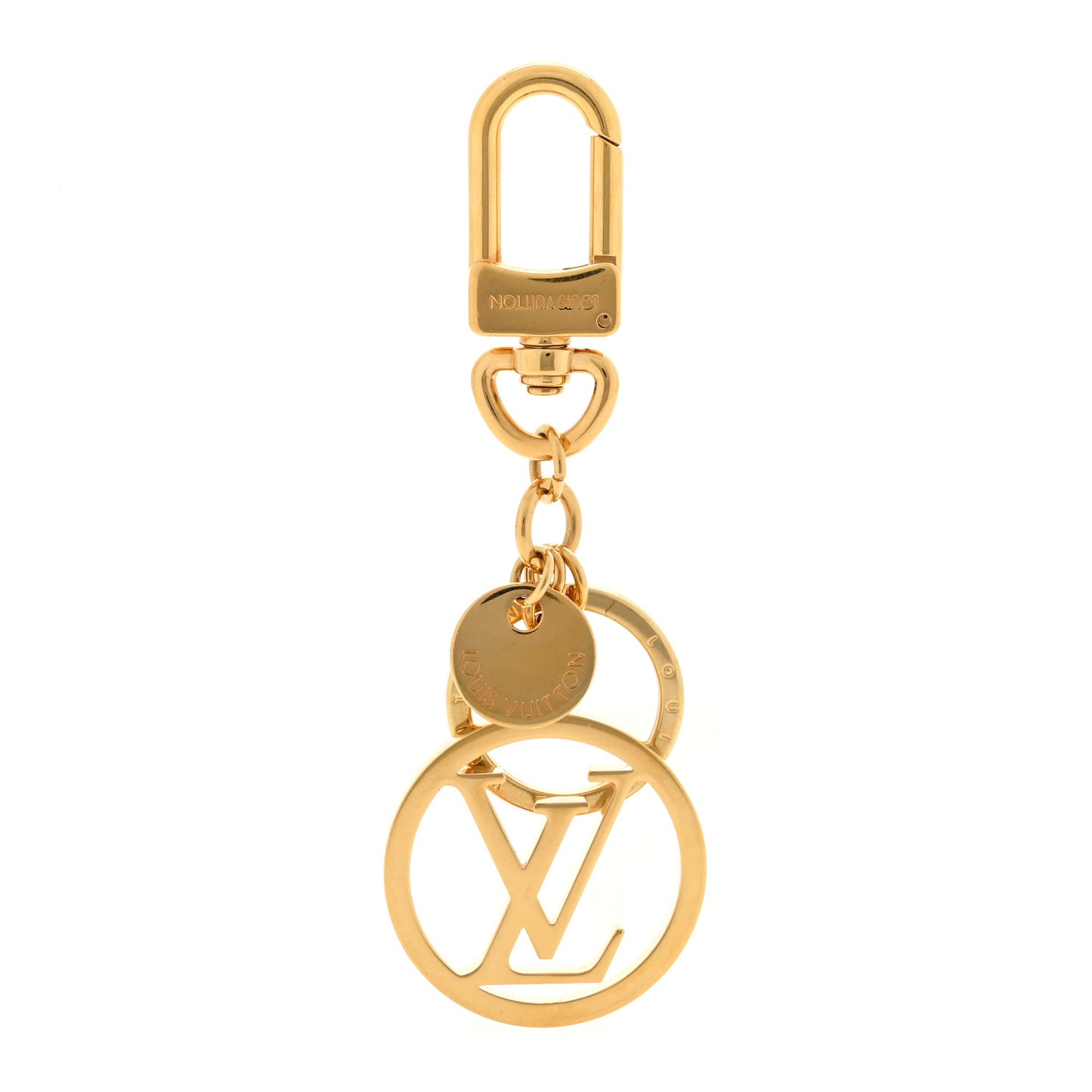 LV Circle Bag Charm Key Holder Gold