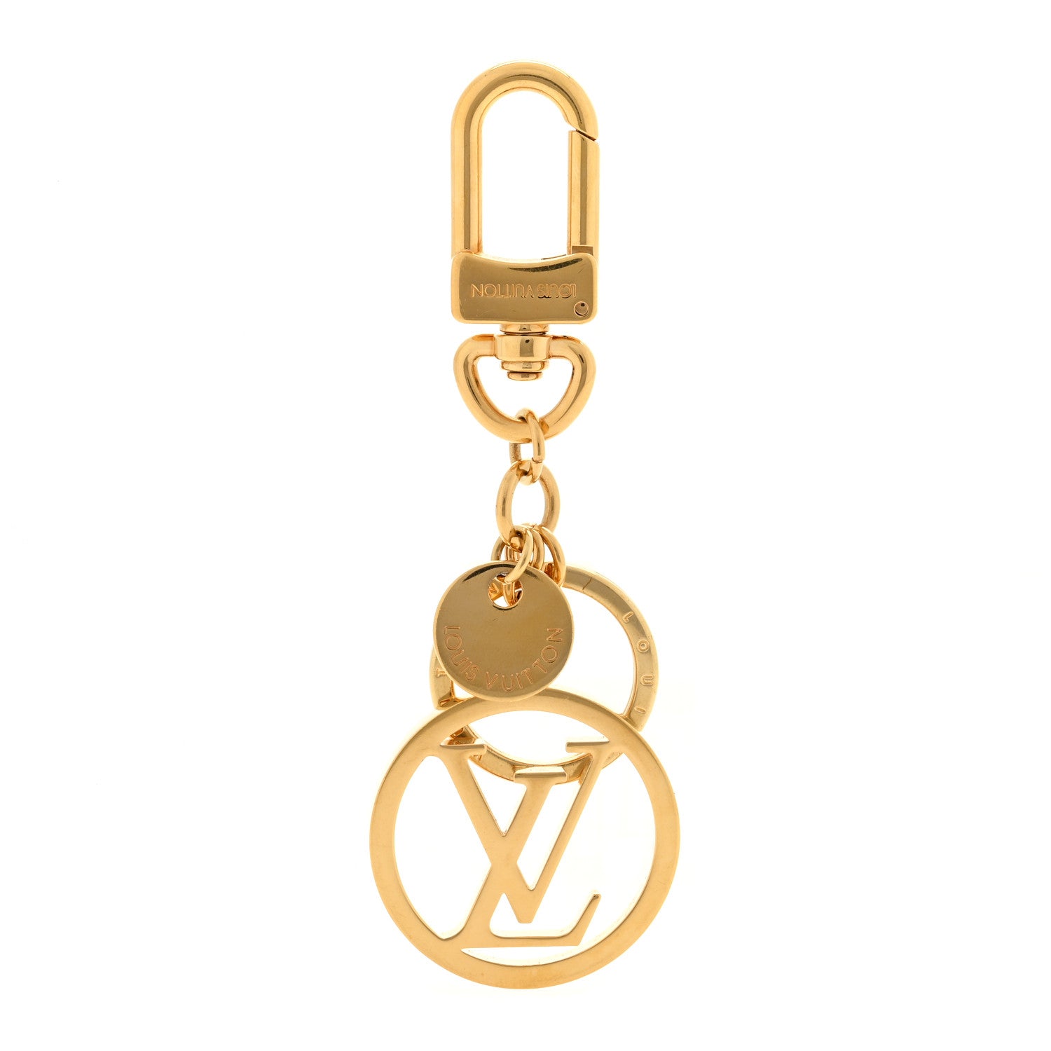 Louis Vuitton LV Circle Bag Charm Key Holder Gold 1 of 3