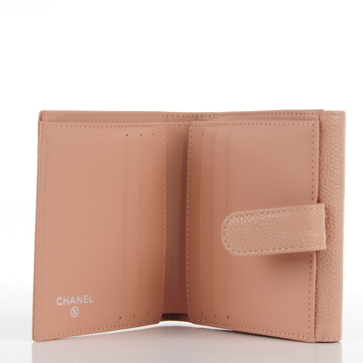 Caviar Timeless CC Small Wallet Dark Beige