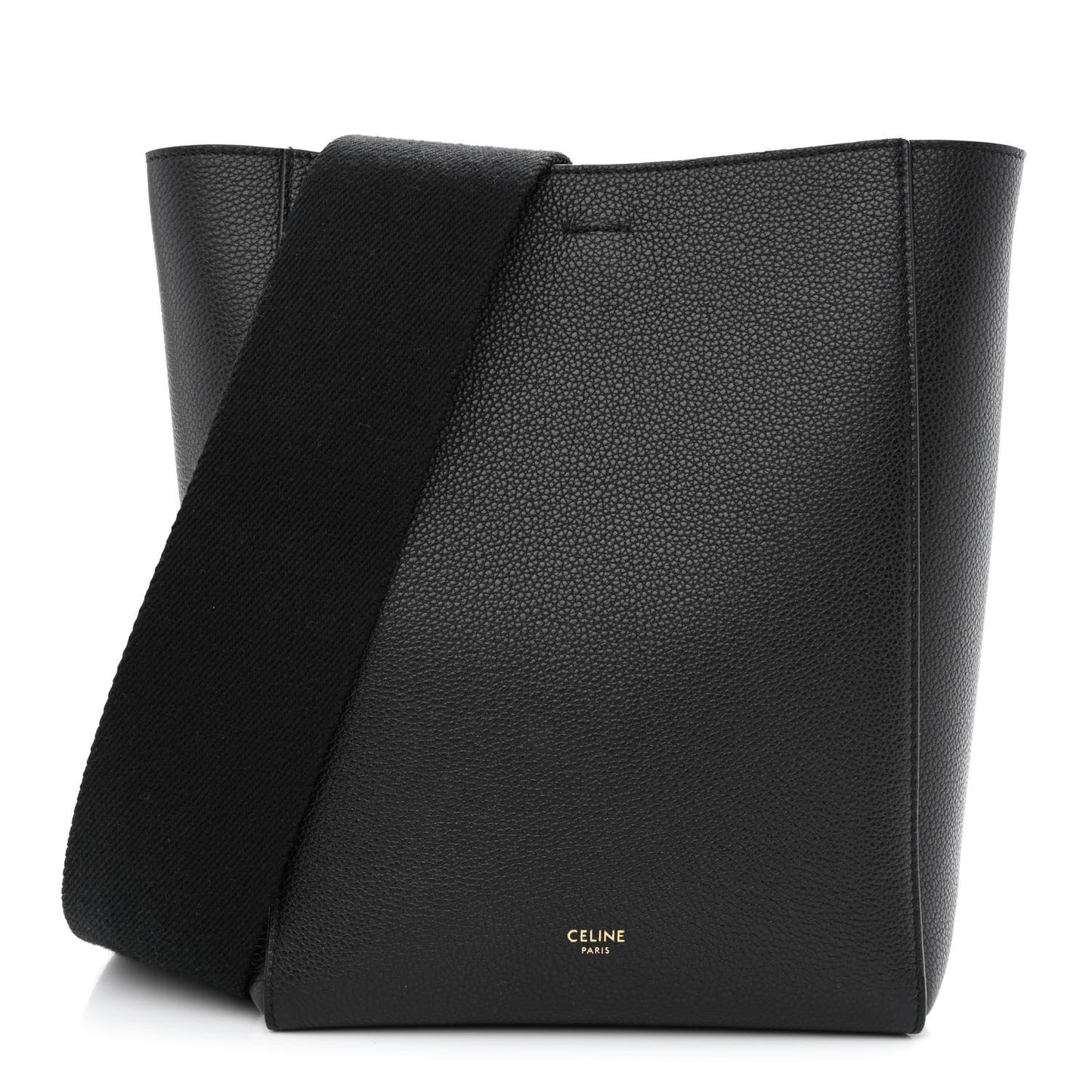 Soft Grained Calfskin Small Sangle Bucket Bag Black