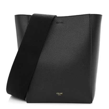 Celine Soft Grained Calfskin Small Sangle Bucket Bag Black 1 of 9