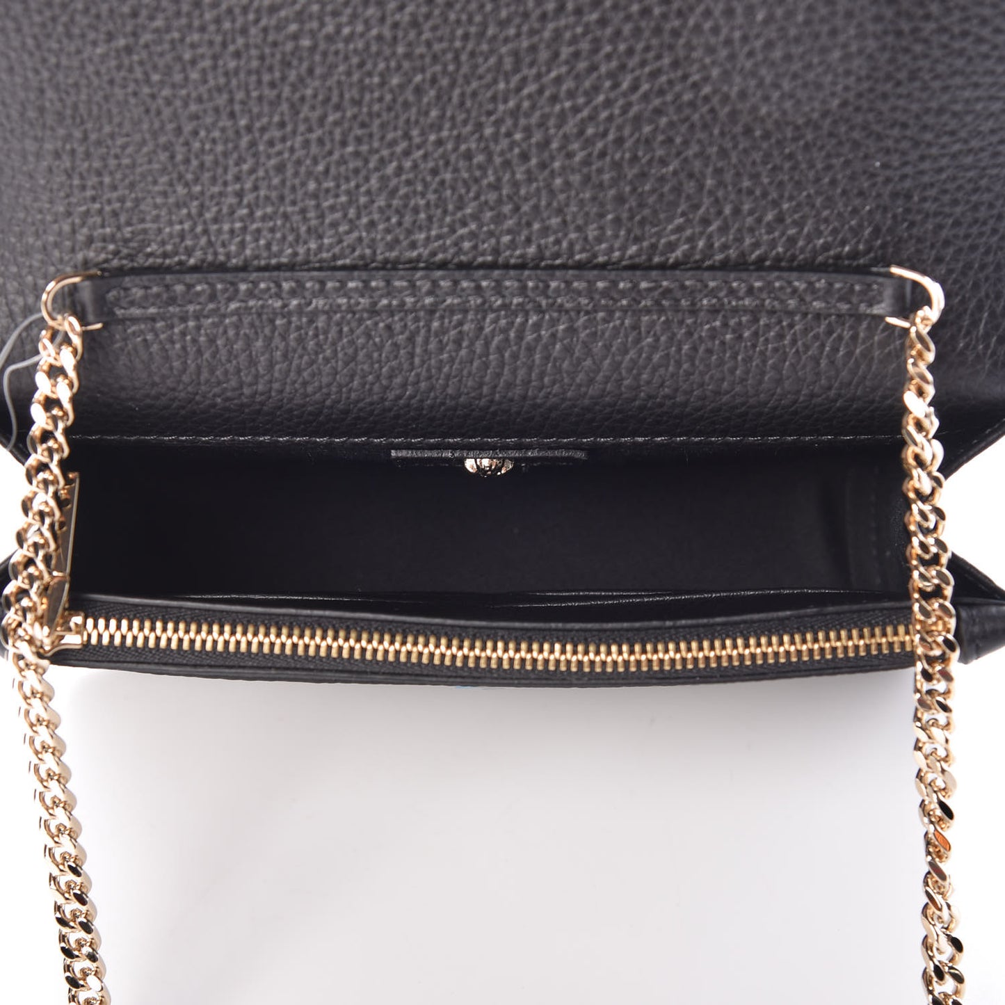Grained Calfskin Palazzo Chain Evening Bag Black