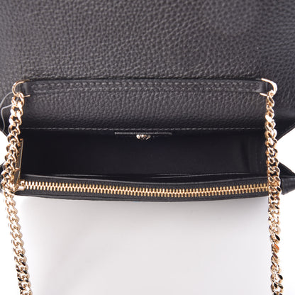 Versace Grained Calfskin Palazzo Chain Evening Bag Black 7 of 8