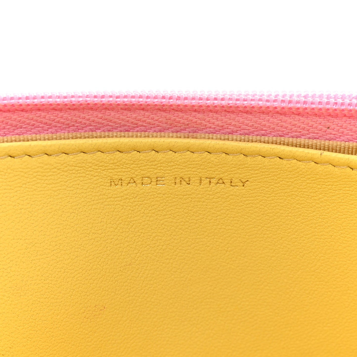 Lambskin Quilted Wallet On Chain WOC Pink Yellow