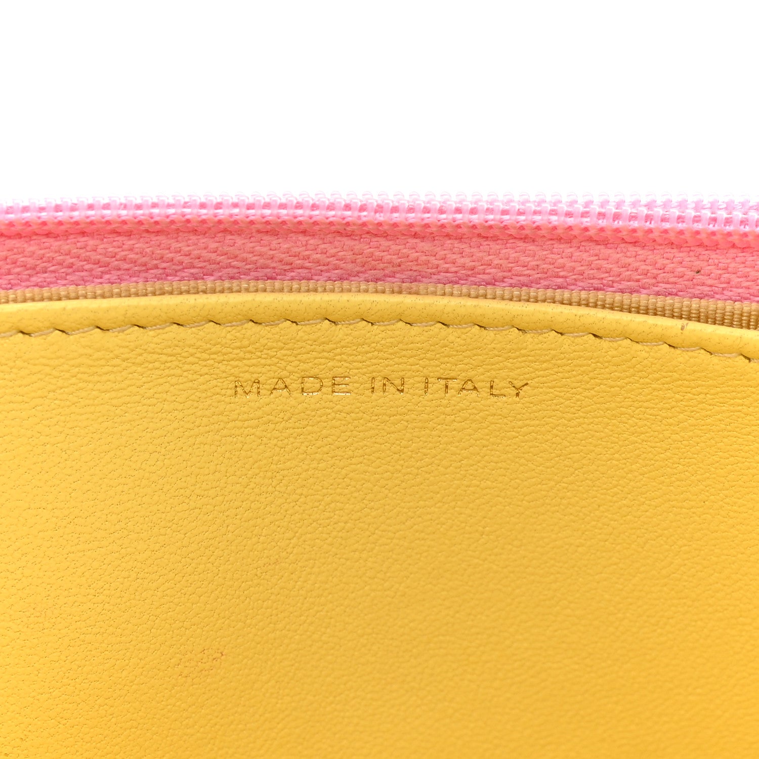 Chanel Lambskin Quilted Wallet On Chain WOC Pink Yellow 7 of 15