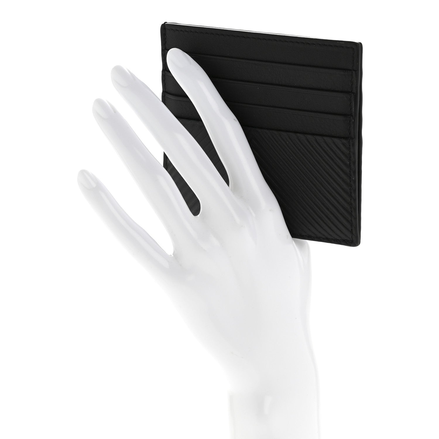 Loewe Textured Calfskin Plain Cardholder Black 2 of 9