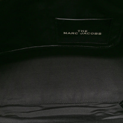 Marc Jacobs Shiny Calfskin Faux Shearling Large The Traveler Tote Bag Black 5 of 9