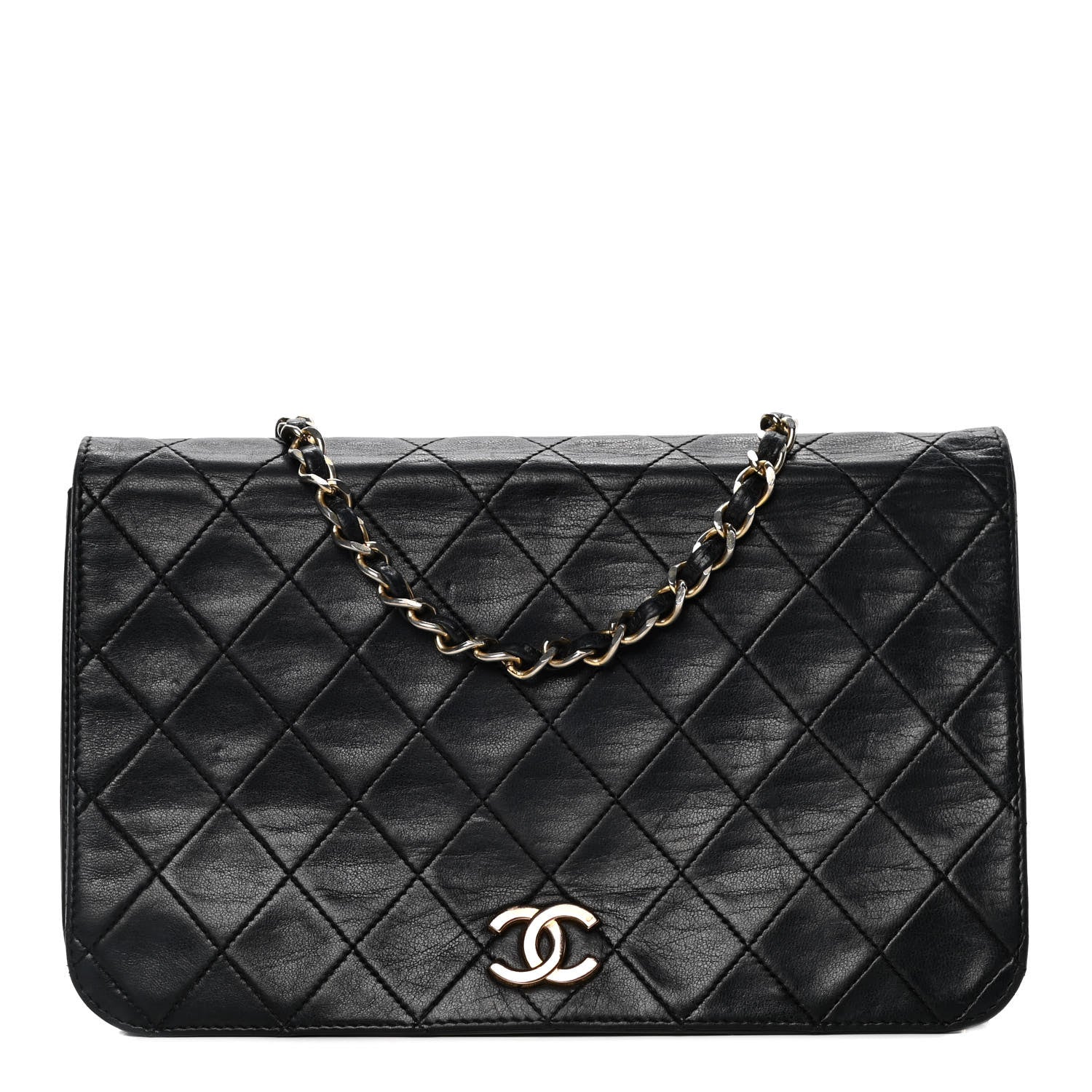 Chanel Lambskin Quilted Small Single Flap Black 1 of 8