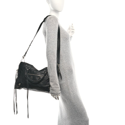 Balenciaga Agneau Arena Silver Hardware Medium Le City Black 2 of 14
