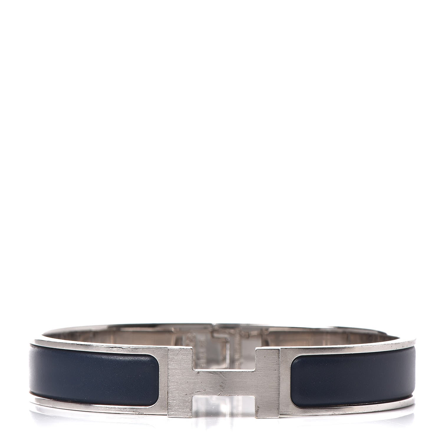 Hermes Matte Enamel Narrow Clic Clac HH Bracelet GM Bleu Nuit 1 of 7