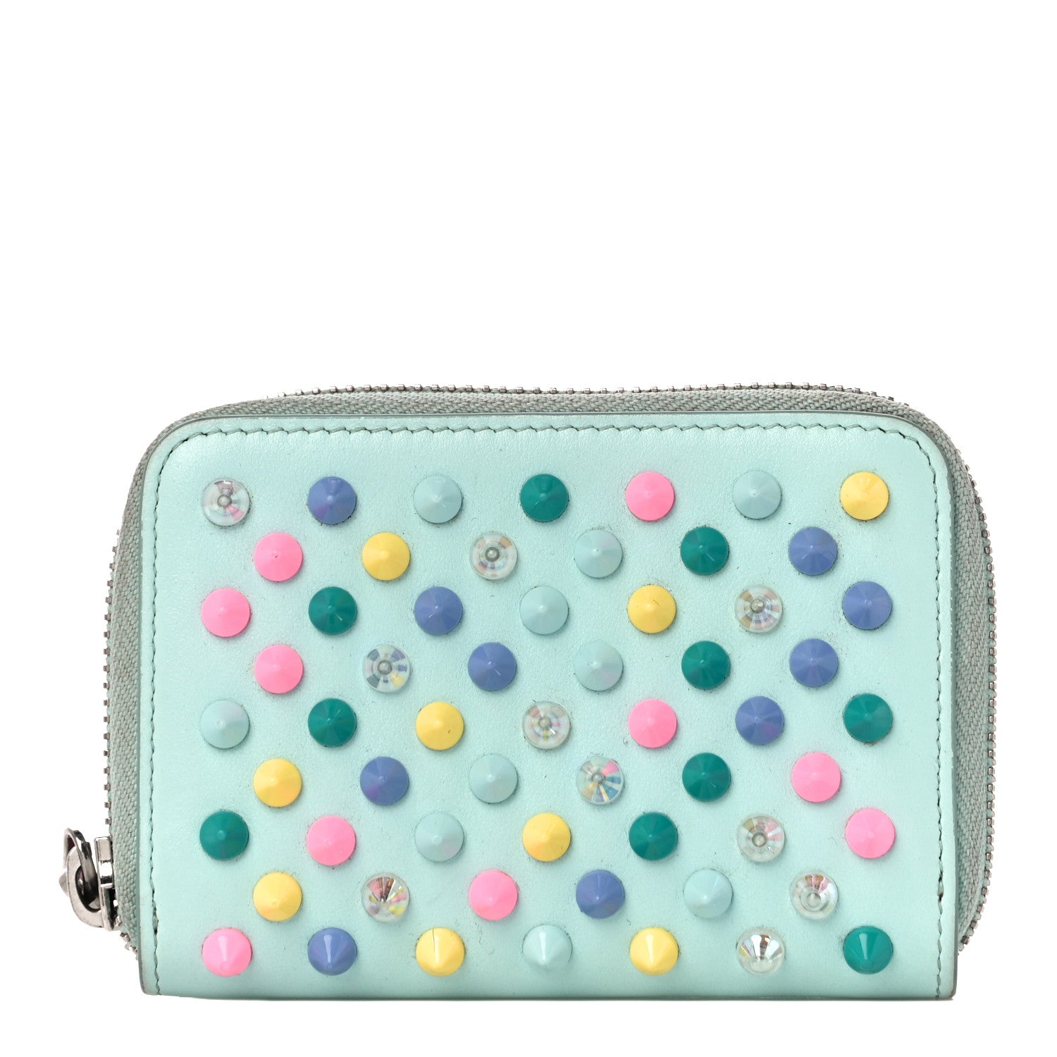 Christian Louboutin Calfskin Spiked Panettone Coin Purse Source Multicolor 1 of 10
