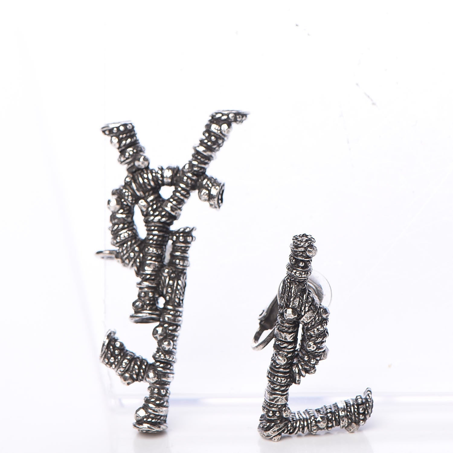 Saint Laurent Berber Metal Deconstructed Opyum Clip On Earrings 4 of 5