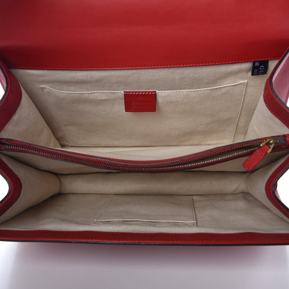 Gucci Moon Calfskin Web Large Dionysus Bamboo Top Handle Bag Hibiscus Red 6 of 9