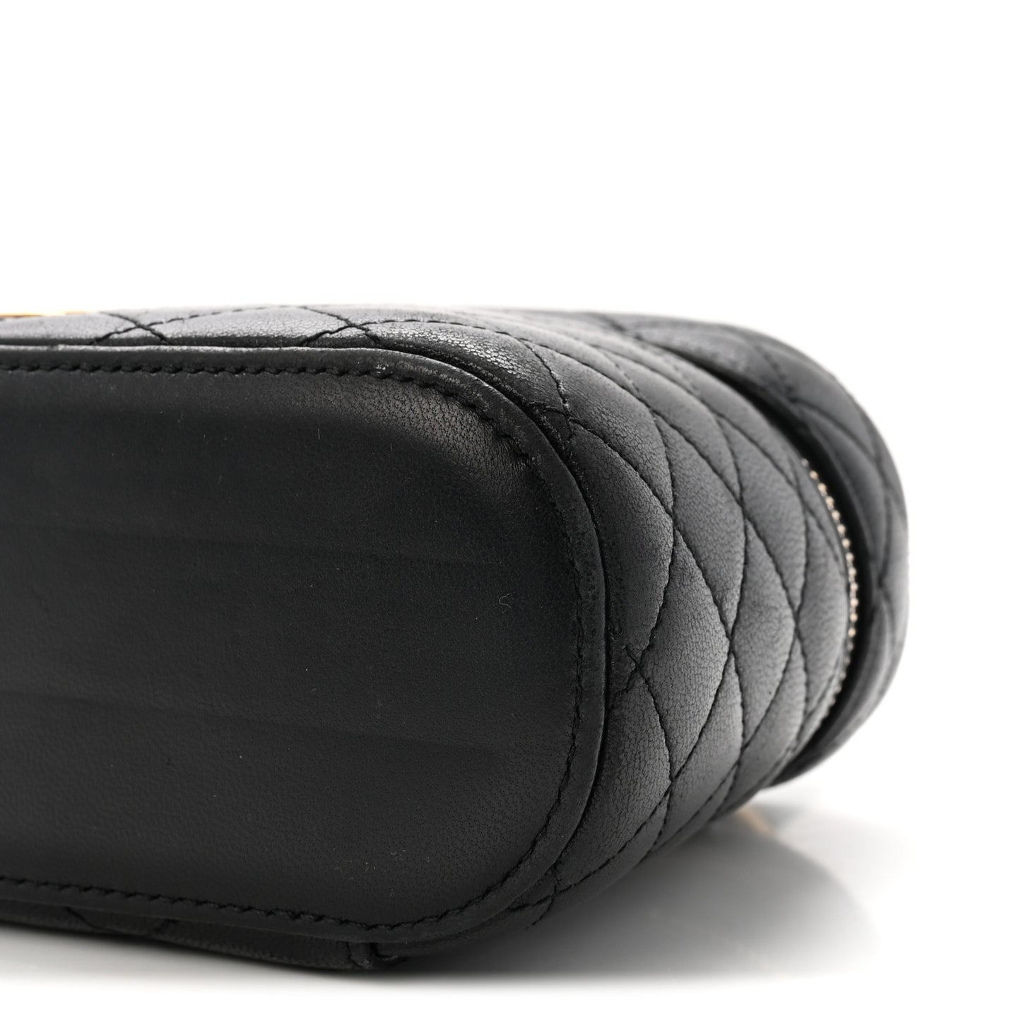 Lambskin Quilted Mini Gaby Vanity Case Black