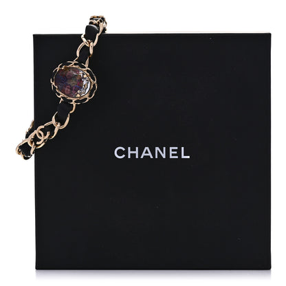Chanel Lambskin Crystal Tweed Oval Choker Gold 6 of 6