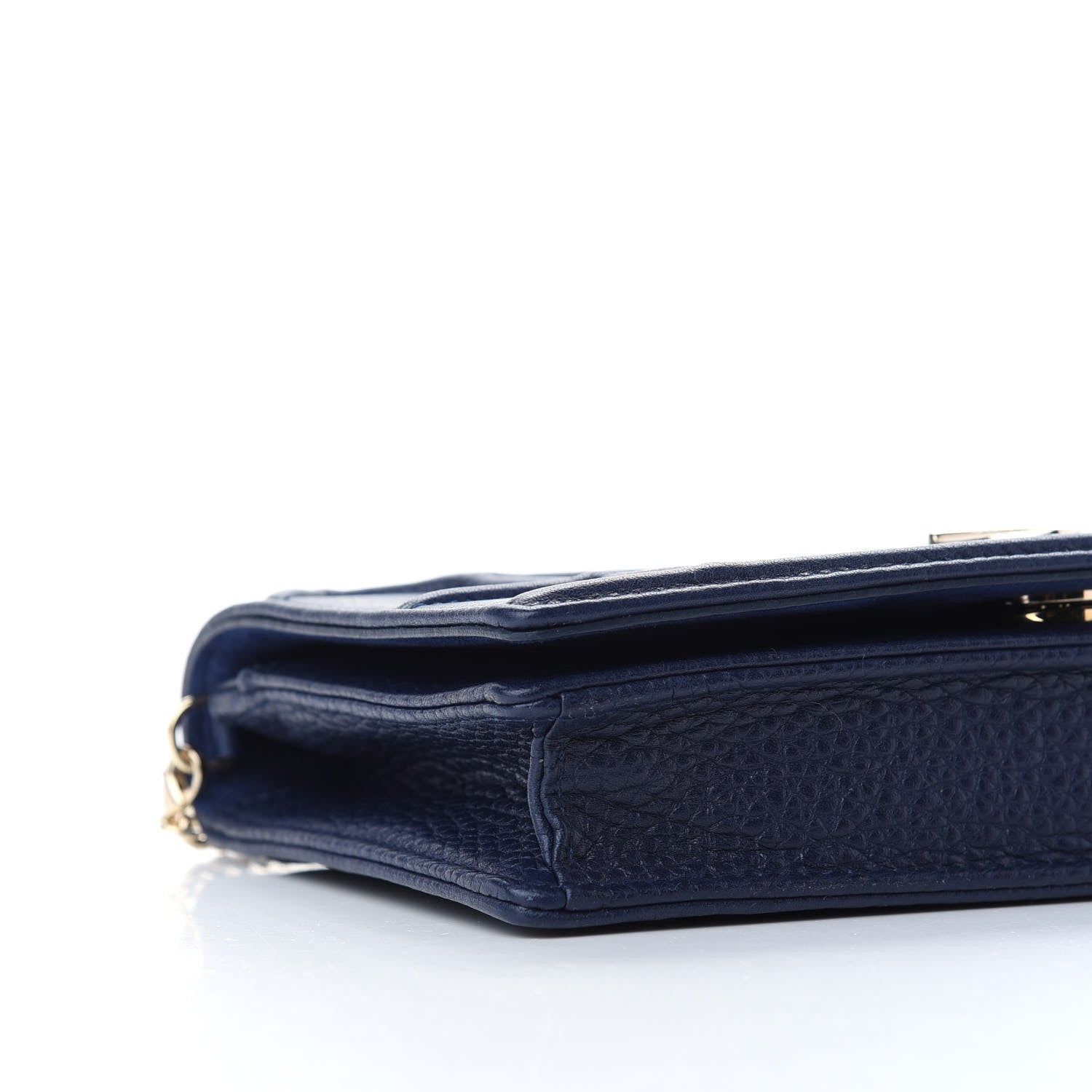 Christian Dior Grained Calfskin Diorama Wallet on Chain Pouch Blue 8 of 9
