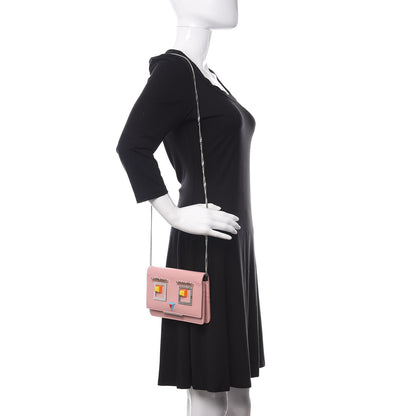 Fendi Vitello Century Hypnoteyes Tube Wallet On Chain Bubblegum 2 of 10