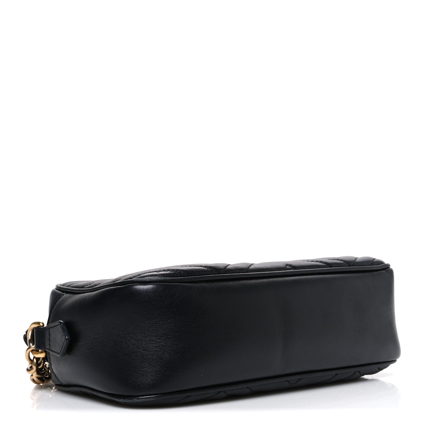 Gucci Calfskin Matelasse Small GG Marmont Chain Shoulder Bag Black 4 of 13