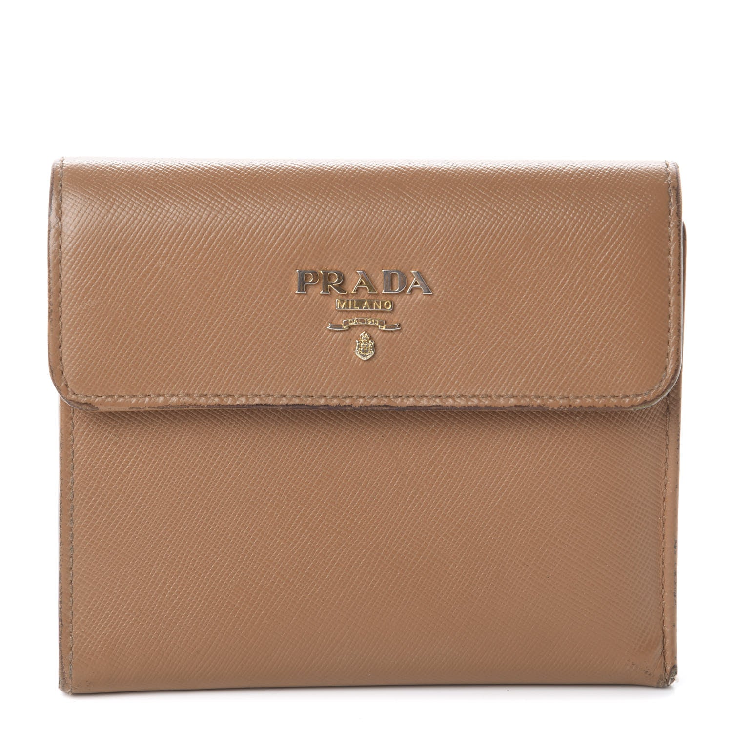 Prada Saffiano Metal Flap Wallet Naturale 1 of 6