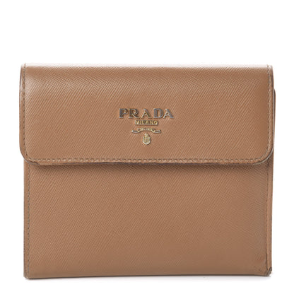 Prada Saffiano Metal Flap Wallet Naturale 1 of 6