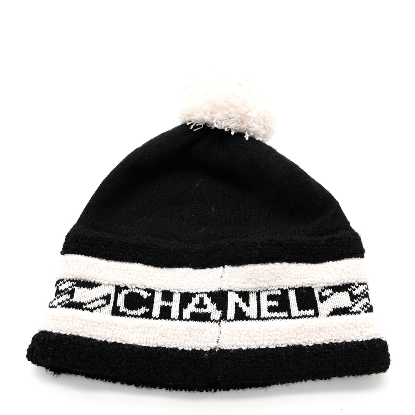 Cashmere CC Beanie Hat Ecru Black