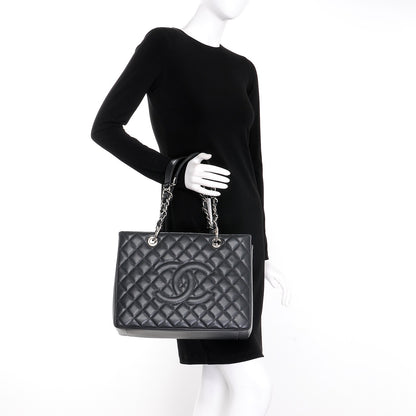 Chanel Caviar Quilted Grand Shopping Tote GST Dark Grey 2 of 8