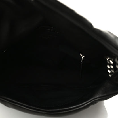 Saint Laurent Lambskin Quilted Medium Loulou Puffer Monogram Chain Satchel Black 5 of 9
