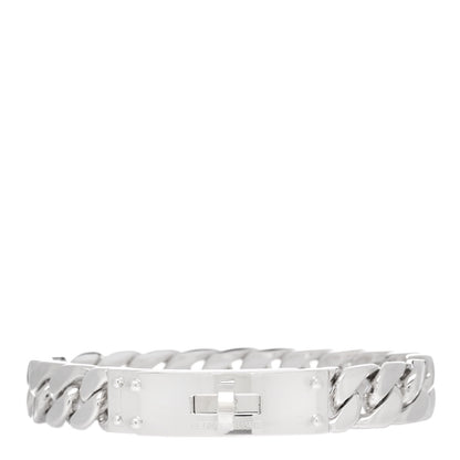 Hermes Sterling Silver GM Kelly Gourmette Bracelet XL 1 of 4