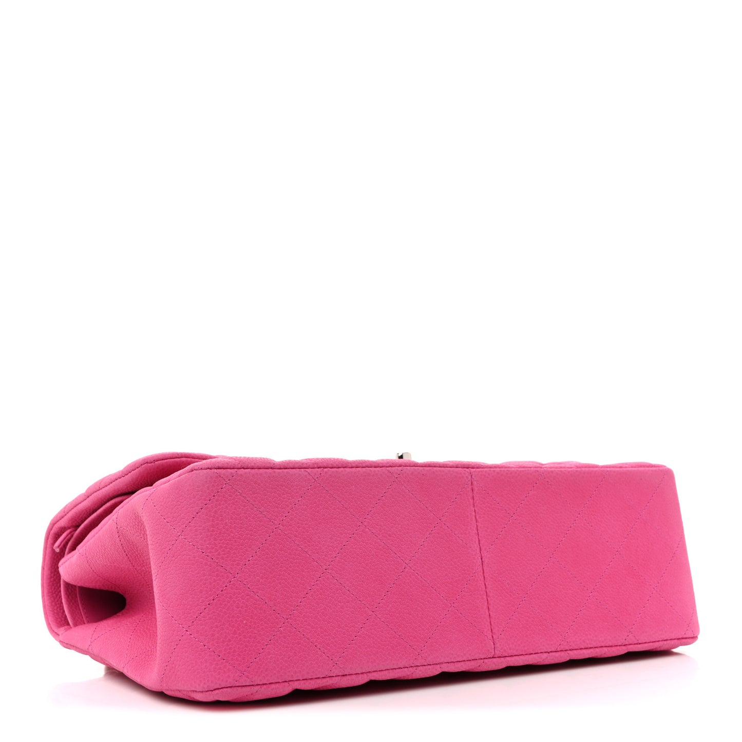 Iridescent Caviar Quilted Jumbo Double Flap Pink