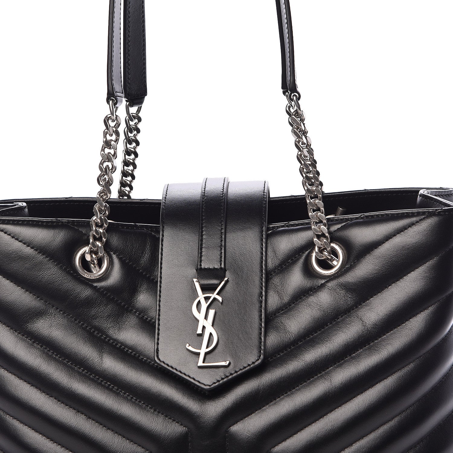 Saint Laurent Calfskin Y Quilted Monogram Large Loulou Shopper Black 9 of 9