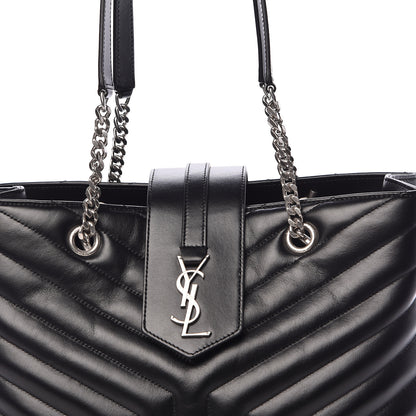 Saint Laurent Calfskin Y Quilted Monogram Large Loulou Shopper Black 9 of 9