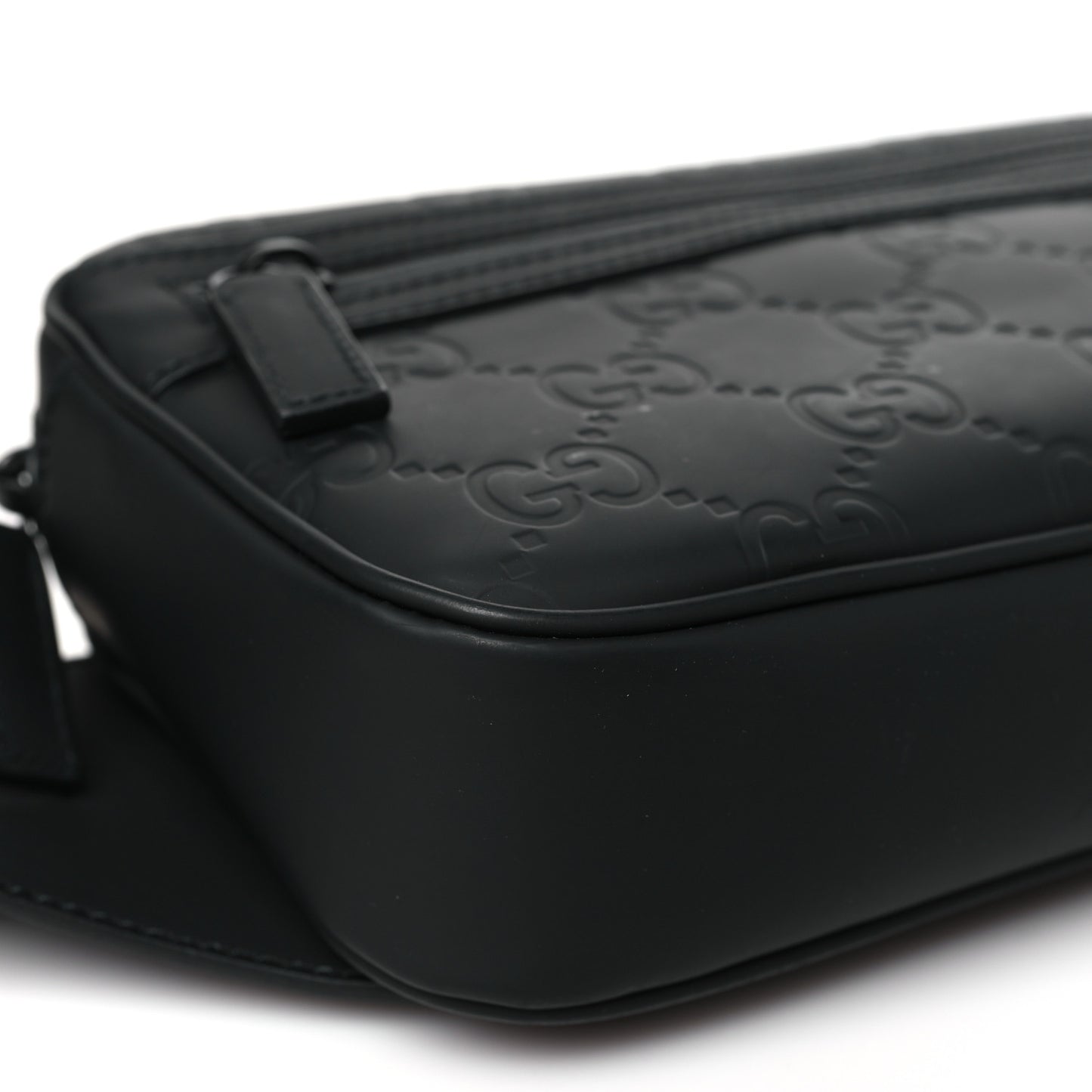 Rubber Effect Monogram GG Waist Belt Bag Black