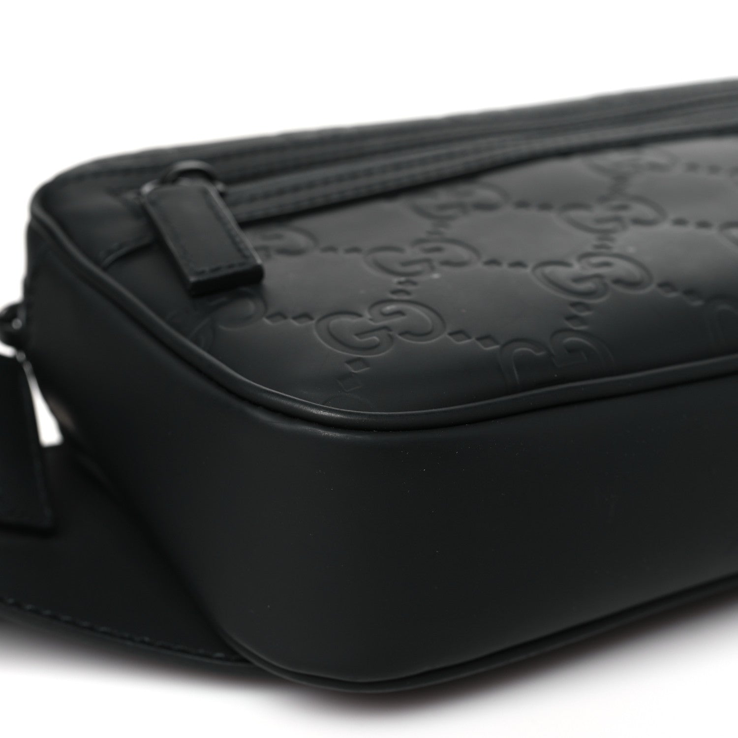 Gucci Rubber Effect Monogram GG Waist Belt Bag Black 8 of 9