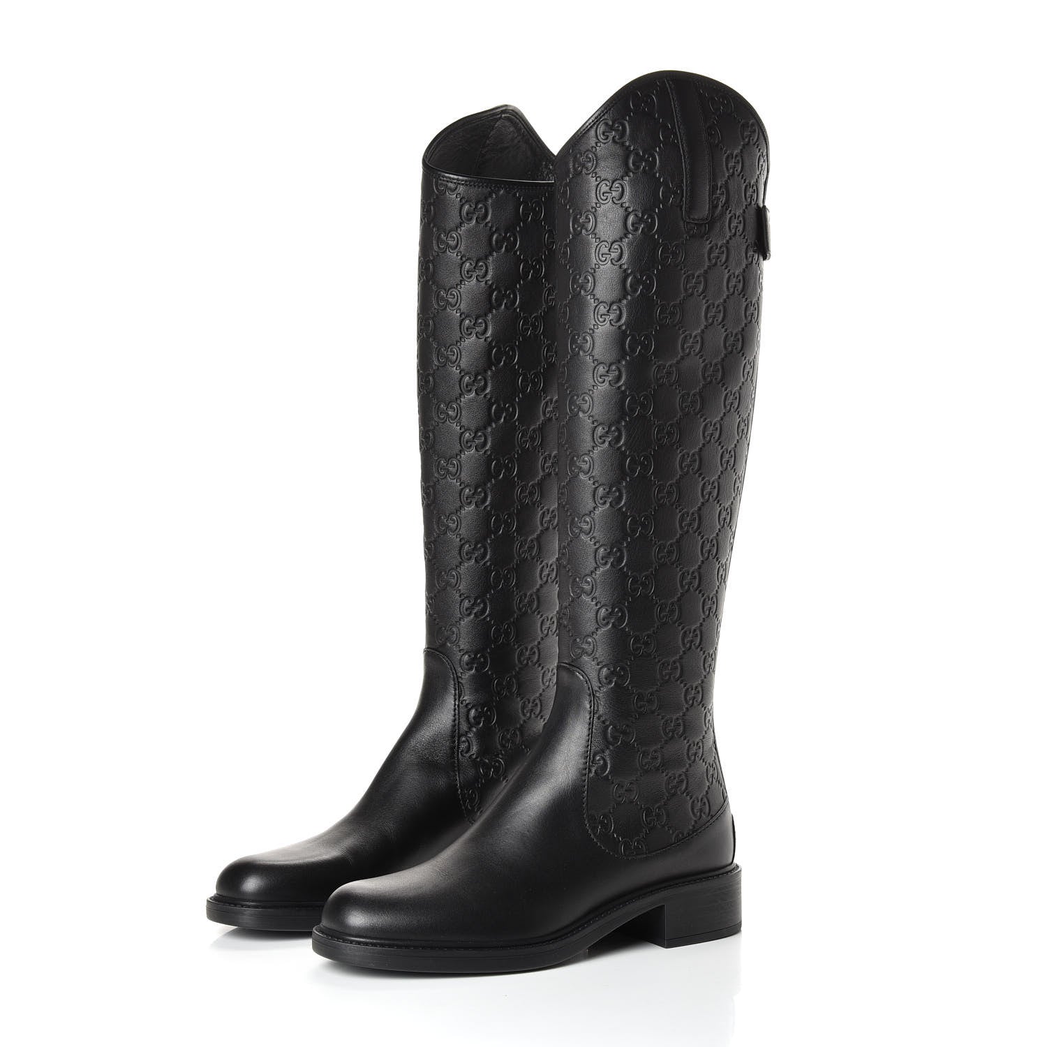 Gucci Guccissima Calfskin Miro Soft Knee High Riding Boots 36 Black 2 of 8