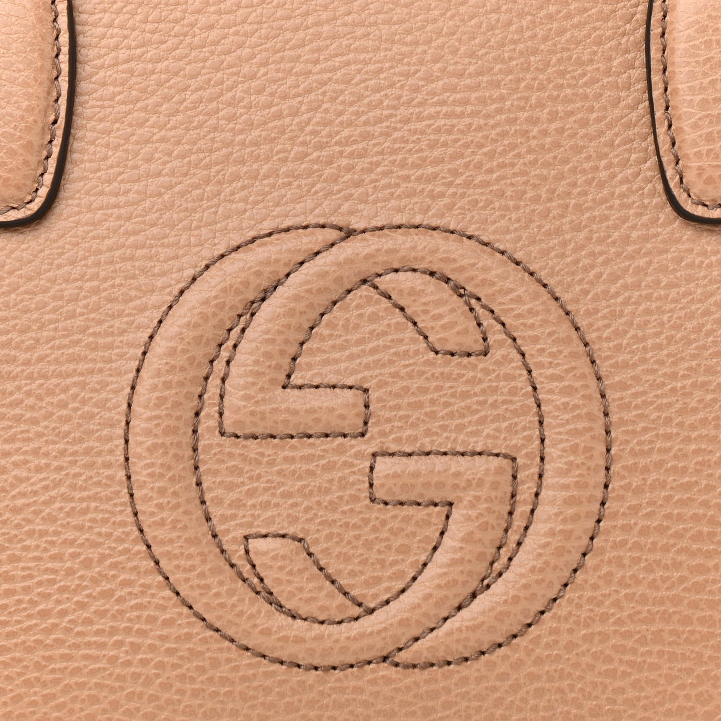 Dollar Calfskin Medium Soho Top Handle Satchel Camelia