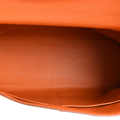 Hermes Taurillon Clemence Kelly Retourne 35 Orange 5 of 26
