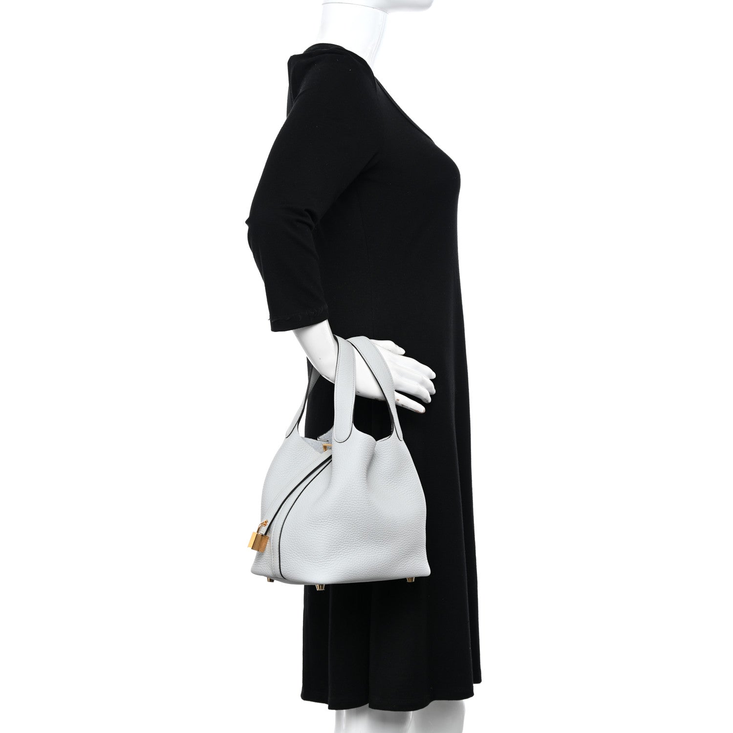 Hermes Taurillon Clemence Picotin Lock 18 PM Bleu Pale 2 of 11