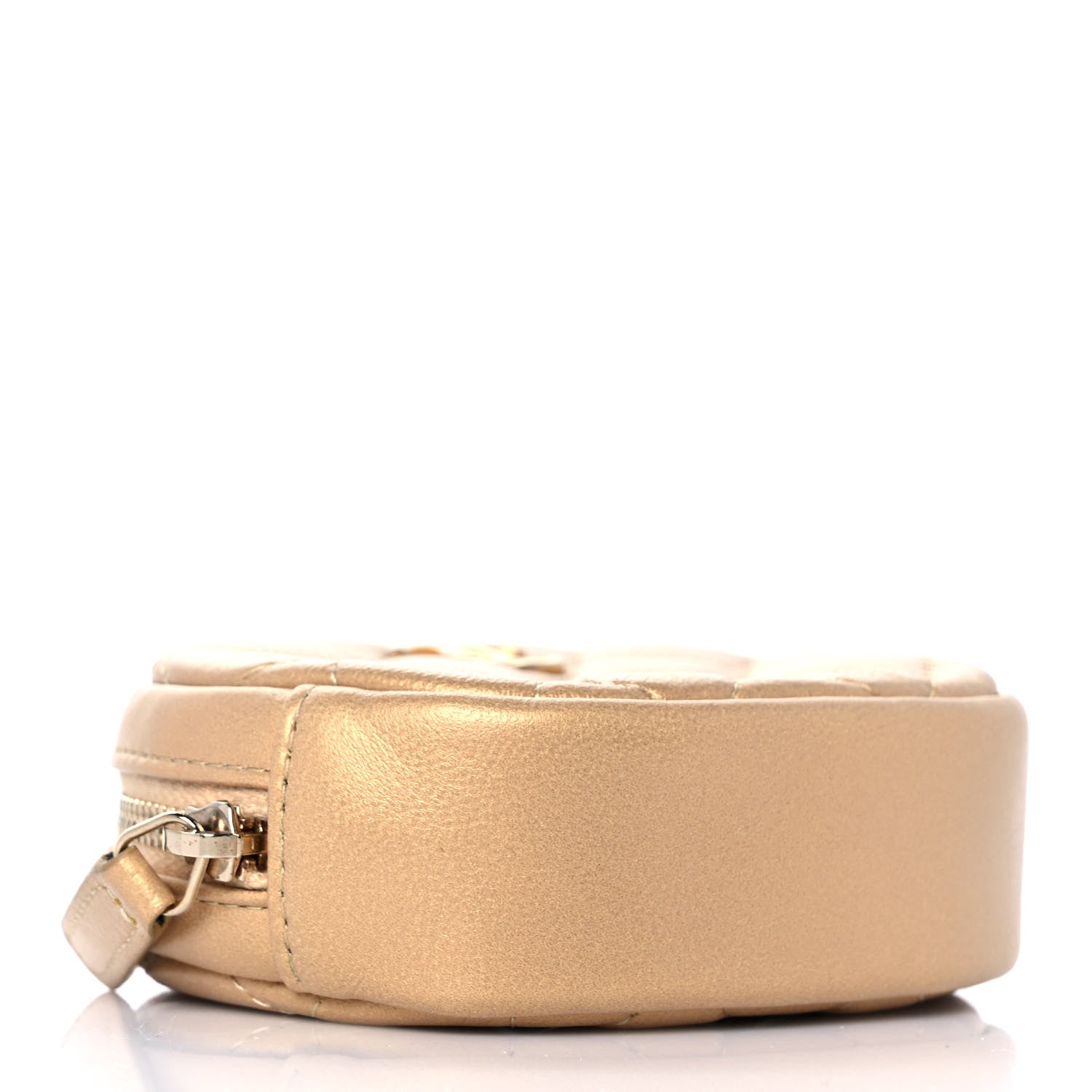 Chanel Metallic Lambskin Quilted Zip Around Classic Coin Purse Gold 4 of 10