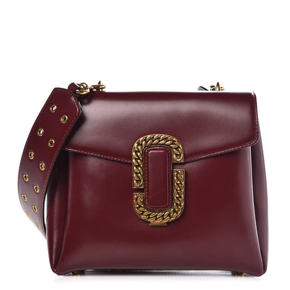 Marc Jacobs Calfskin St. Marc Shoulder Bag Burgundy 1 of 9