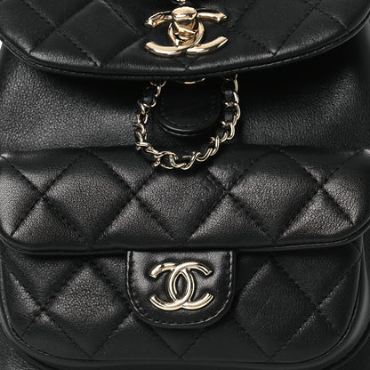 Chanel Lambskin Quilted Small Duma Drawstring Backpack Black 8 of 13
