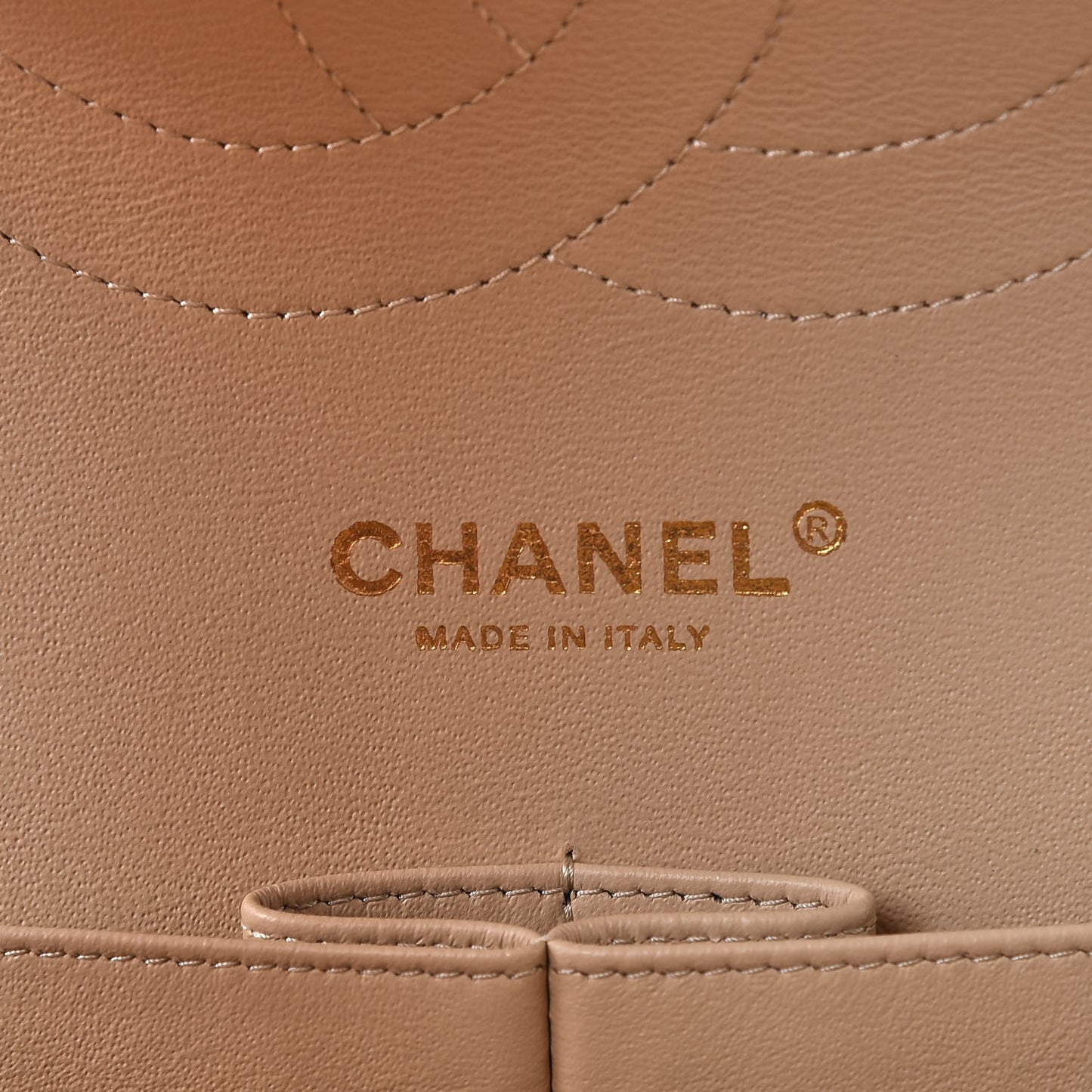 Lambskin Quilted Jumbo Double Flap Beige Clair