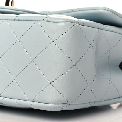 Chanel Lambskin Quilted Mini Top Handle Rectangular Flap Light Blue 10 of 11