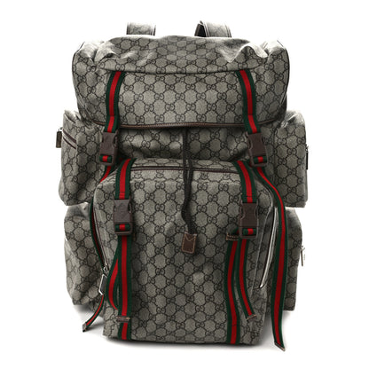 Gucci GG Supreme Web Large Backpack Beige New Acero 1 of 8